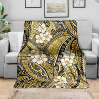 Polynesian Hibiscus Tropical Yellow Floral Blanket Tribal Pattern - Polynesian Pride