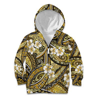 Polynesian Hibiscus Tropical Yellow Floral Kid Hoodie Tribal Pattern - Polynesian Pride