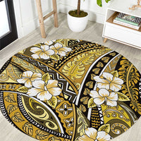 Polynesian Hibiscus Tropical Yellow Floral Round Carpet Tribal Pattern LT01 Yellow - Polynesian Pride