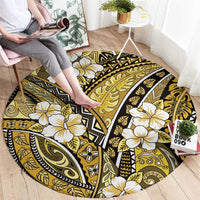 Polynesian Hibiscus Tropical Yellow Floral Round Carpet Tribal Pattern LT01 - Polynesian Pride