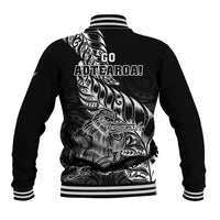 New Zealand Silver Fern Rugby Baseball Jacket Aotearoa Kiwi Maori Black Version LT01 - Polynesian Pride