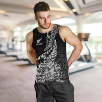 Custom New Zealand Silver Fern Rugby Men Tank Top Aotearoa Kiwi Maori Black Version LT01 - Polynesian Pride