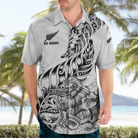 New Zealand Silver Fern Rugby Hawaiian Shirt Aotearoa Kiwi Maori White Version LT01 - Polynesian Pride