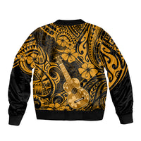 Hawaii Ukulele Bomber Jacket Polynesian Pattern Gold Version LT01 - Polynesian Pride