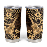 Hawaii Ukulele Tumbler Cup Polynesian Pattern Gold Version