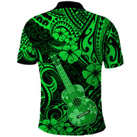 Hawaii Ukulele Polo Shirt Polynesian Pattern Green Version LT01 - Polynesian Pride