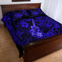 Hawaii Ukulele Quilt Bed Set Polynesian Pattern Navy Blue Version LT01 - Polynesian Pride