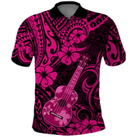 Hawaii Ukulele Polo Shirt Polynesian Pattern Pink Version LT01 Pink - Polynesian Pride