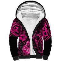 Hawaii Ukulele Sherpa Hoodie Polynesian Pattern Pink Version LT01 Unisex Pink - Polynesian Pride