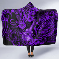 Hawaii Ukulele Hooded Blanket Polynesian Pattern Purple Version LT01 - Polynesian Pride