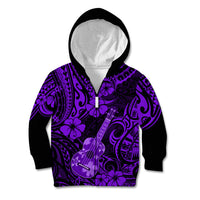 Hawaii Ukulele Kid Hoodie Polynesian Pattern Purple Version LT01 - Polynesian Pride