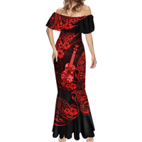 Hawaii Ukulele Mermaid Dress Polynesian Pattern Red Version LT01 - Polynesian Pride