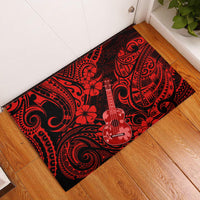 Hawaii Ukulele Rubber Doormat Polynesian Pattern Red Version LT01 Red - Polynesian Pride