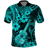 Hawaii Ukulele Polo Shirt Polynesian Pattern Turquoise Version LT01 Turquoise - Polynesian Pride