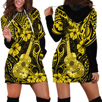 Hawaii Ukulele Hoodie Dress Polynesian Pattern Yellow Version LT01 - Polynesian Pride