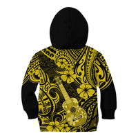 Hawaii Ukulele Kid Hoodie Polynesian Pattern Yellow Version LT01 - Polynesian Pride