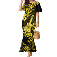 Hawaii Ukulele Mermaid Dress Polynesian Pattern Yellow Version LT01 Women Yellow - Polynesian Pride