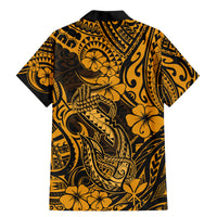 Hawaii Fish Hook Family Matching Mermaid Dress and Hawaiian Shirt Polynesian Pattern Gold Version LT01 - Polynesian Pride