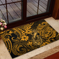 Hawaii Fish Hook Rubber Doormat Polynesian Pattern Gold Version LT01 - Polynesian Pride