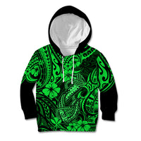 Hawaii Fish Hook Kid Hoodie Polynesian Pattern Green Version LT01 Green - Polynesian Pride