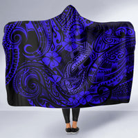 Hawaii Fish Hook Hooded Blanket Polynesian Pattern Navy Blue Version LT01 - Polynesian Pride