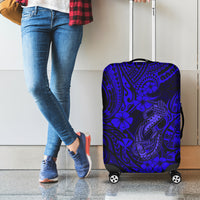 Hawaii Fish Hook Luggage Cover Polynesian Pattern Navy Blue Version LT01 - Polynesian Pride