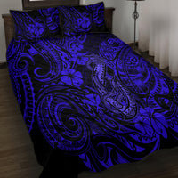 Hawaii Fish Hook Quilt Bed Set Polynesian Pattern Navy Blue Version LT01 - Polynesian Pride