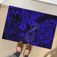 Hawaii Fish Hook Rubber Doormat Polynesian Pattern Navy Blue Version LT01 - Polynesian Pride