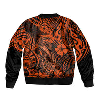 Hawaii Fish Hook Bomber Jacket Polynesian Pattern Orange Version LT01 - Polynesian Pride