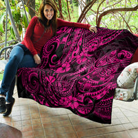 Hawaii Fish Hook Quilt Hibiscus Hawaii Tribal Tattoo Pink Version LT01 - Polynesian Pride