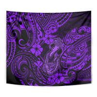 Hawaii Fish Hook Tapestry Hibiscus Hawaii Tribal Tattoo Purple Version LT01 - Polynesian Pride