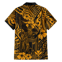 Hawaii King Kamehameha Hawaiian Shirt Polynesian Pattern Gold Version LT01 - Polynesian Pride