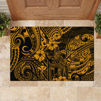 Hawaii King Kamehameha Rubber Doormat Polynesian Pattern Gold Version LT01 - Polynesian Pride