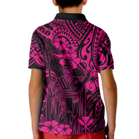 Hawaii King Kamehameha Kid Polo Shirt Polynesian Pattern Pink Version LT01 - Polynesian Pride