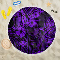 Hawaii King Kamehameha Beach Blanket Polynesian Pattern Purple Version LT01 One Size 150cm Purple - Wonder Print Shop
