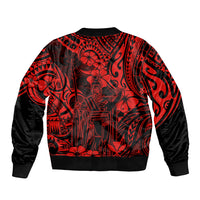 Hawaii King Kamehameha Sleeve Zip Bomber Jacket Polynesian Pattern Red Version LT01 - Polynesian Pride