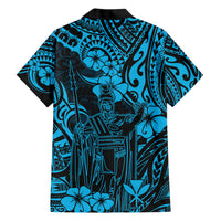 Hawaii King Kamehameha Hawaiian Shirt Polynesian Pattern Sky Blue Version LT01 - Polynesian Pride