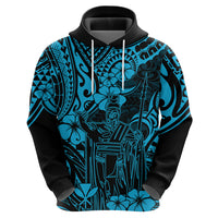 Hawaii King Kamehameha Hoodie Polynesian Pattern Sky Blue Version LT01 - Polynesian Pride