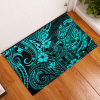 Hawaii King Kamehameha Rubber Doormat Polynesian Pattern Turquoise Version LT01 Turquoise - Polynesian Pride