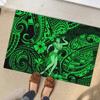 Hawaii Hula Girl Rubber Doormat Polynesian Pattern Green Version LT01 - Polynesian Pride