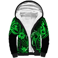 Hawaii Hula Girl Sherpa Hoodie Polynesian Pattern Green Version LT01 Unisex Green - Polynesian Pride