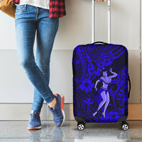 Hawaii Hula Girl Luggage Cover Polynesian Pattern Navy Blue Version LT01 - Polynesian Pride