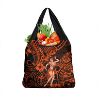 Hawaii Hula Girl Grocery Bag Polynesian Pattern Orange Version LT01 1-pack One Size Orange - Polynesian Pride