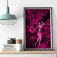 Hawaii Hula Girl Canvas Wall Art Polynesian Pattern Pink Version LT01 - Polynesian Pride