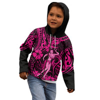 Hawaii Hula Girl Kid Hoodie Polynesian Pattern Pink Version LT01 - Polynesian Pride