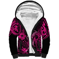 Hawaii Hula Girl Sherpa Hoodie Polynesian Pattern Pink Version LT01 Unisex Pink - Polynesian Pride