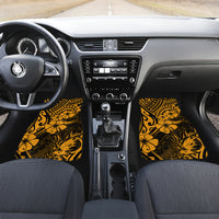 Hawaii Pineapple Car Mats Paradise Flowers Pacific With Gold Polynesian Tribal LT01 - Polynesian Pride