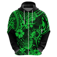 Hawaii Pineapple Hoodie Paradise Flowers Pacific With Green Polynesian Tribal LT01 - Polynesian Pride