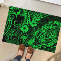 Hawaii Pineapple Rubber Doormat Paradise Flowers Pacific With Green Polynesian Tribal LT01 - Polynesian Pride