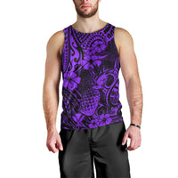 Hawaii Pineapple Men Tank Top Polynesian Pattern Purple Version LT01 - Polynesian Pride
